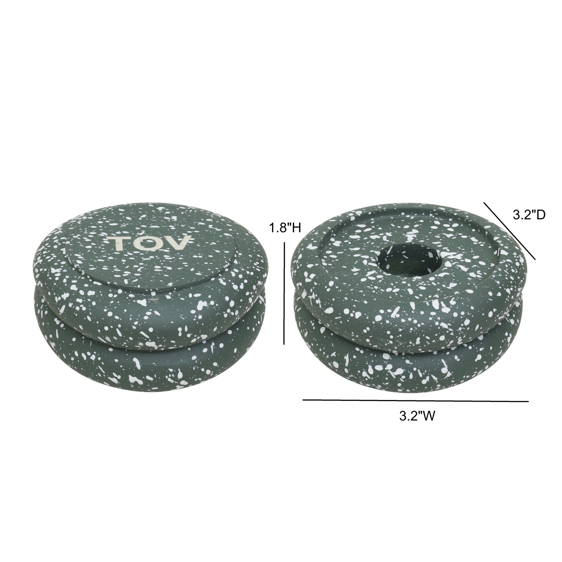 Gabby Stacking Candle Holder - Set of 2 - Green - Image 4