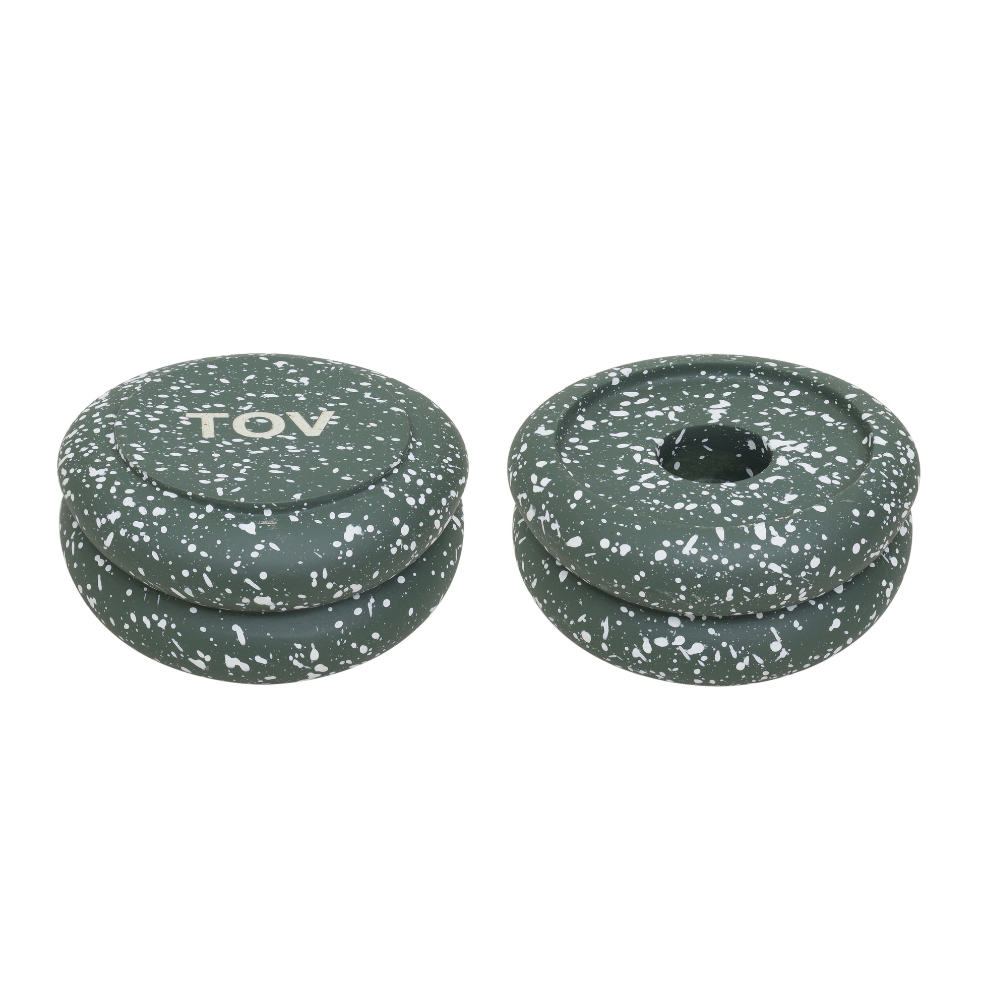 Gabby Stacking Candle Holder - Set of 2 - Green - Image 1