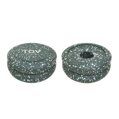Gabby Stacking Candle Holder - Set of 2 - Green - Image 1