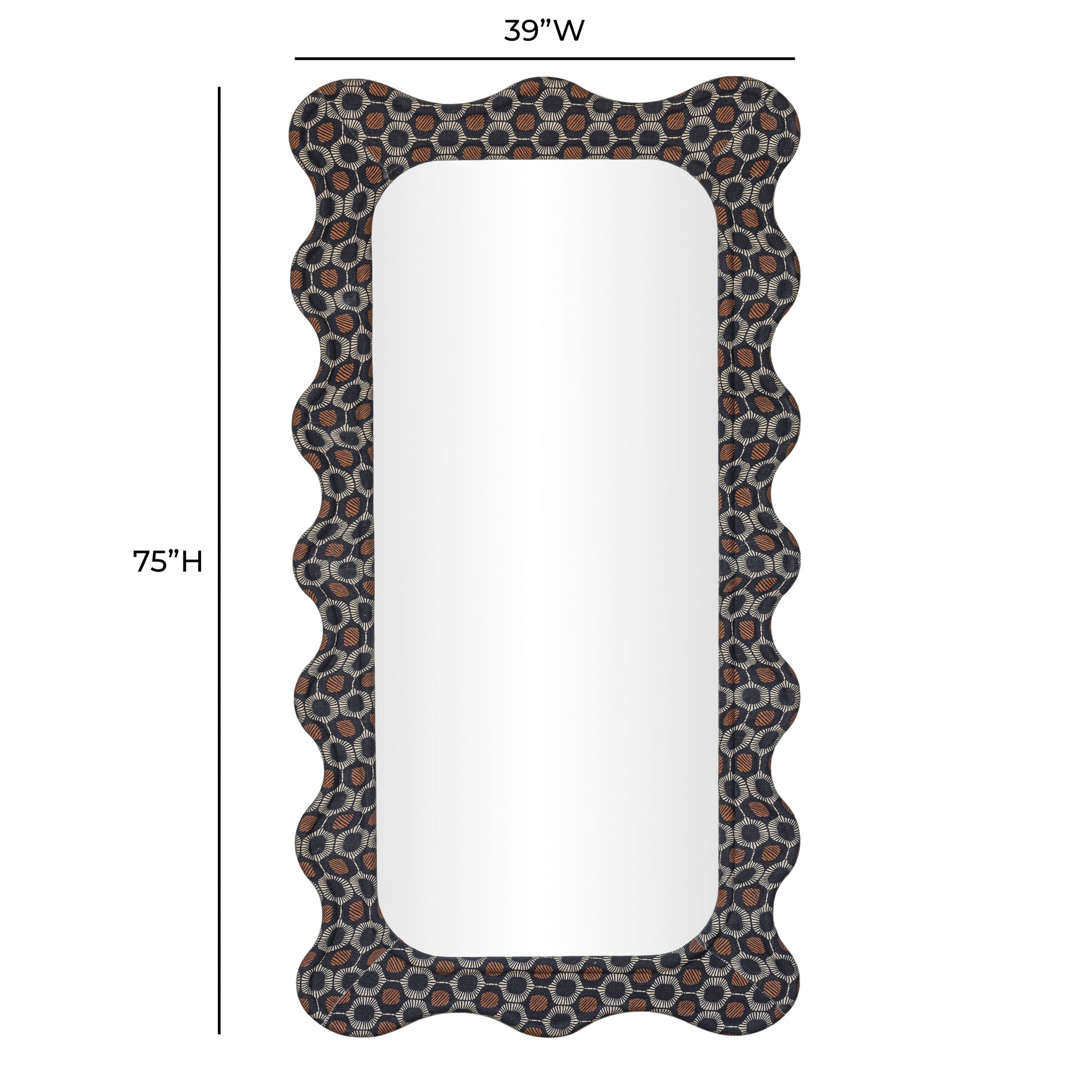 Charlene 39"X75" Squiggle Wall Mirror - Biologic Print - Image 6