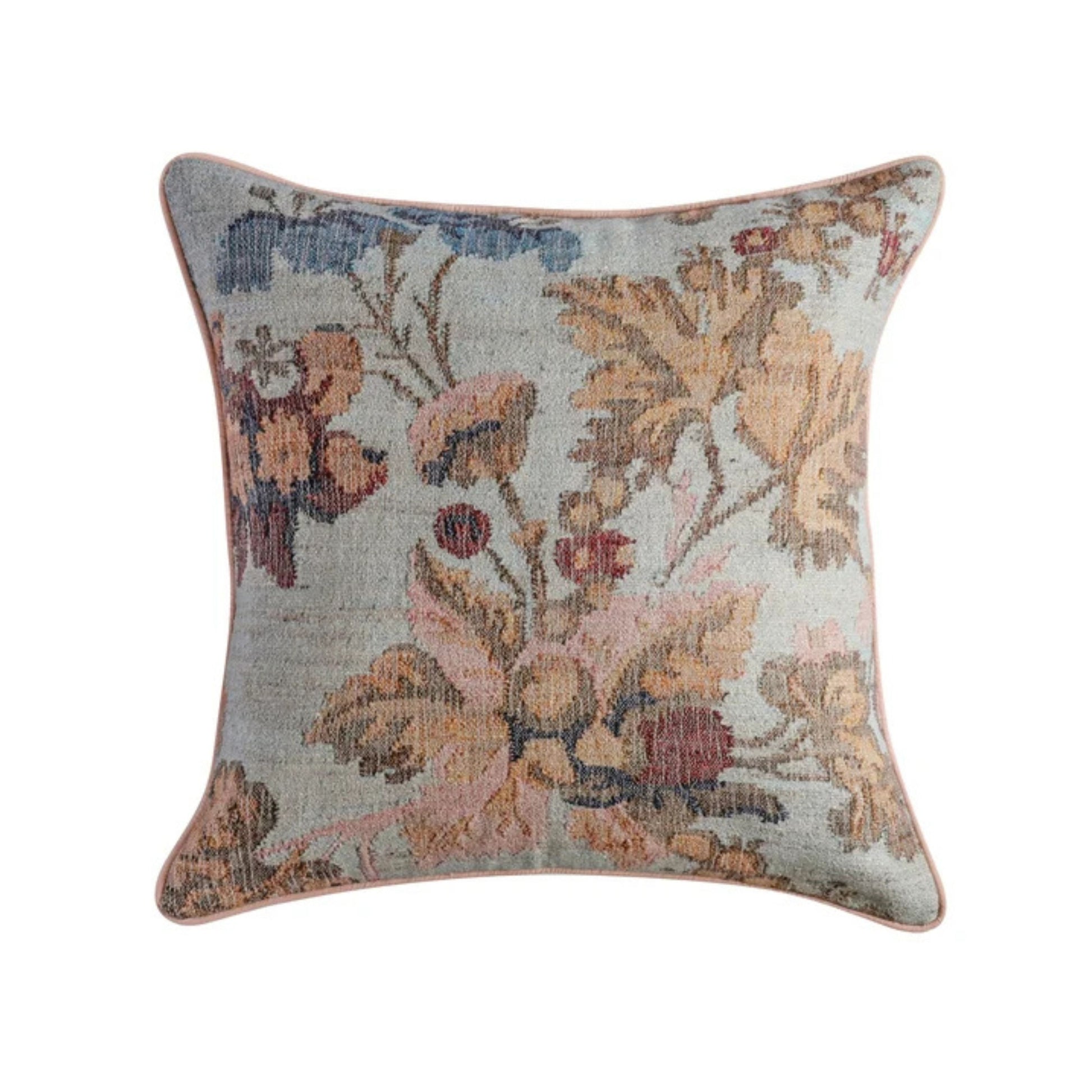 Taman 20" Natural Cotton Throw Pillow - Autumn Florals / Pillow Cover Only - Image 1