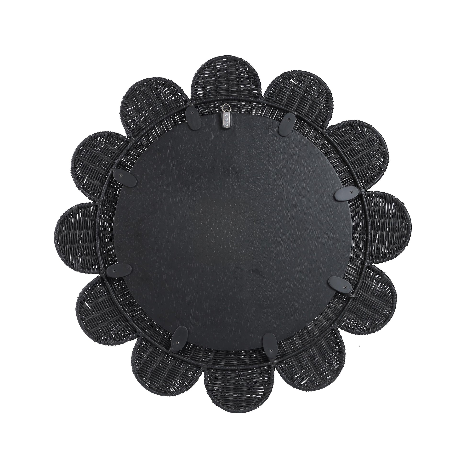 Coralie 33.4" Rattan Round Wall Mirror - Black - Image 4