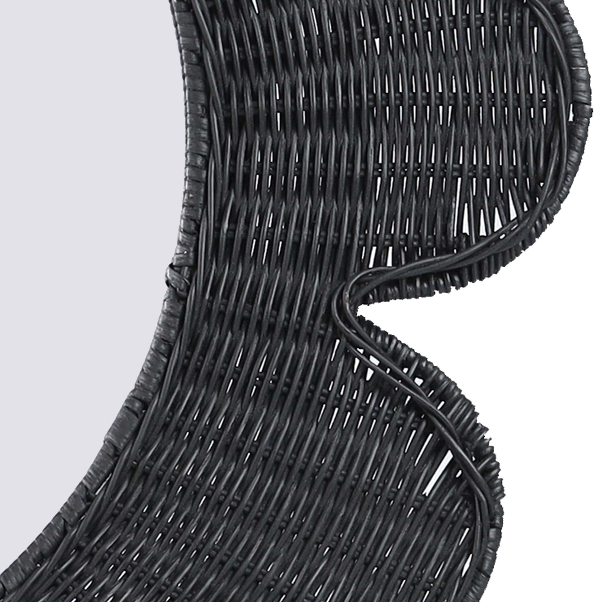 Coralie 33.4" Rattan Round Wall Mirror - Black - Image 5