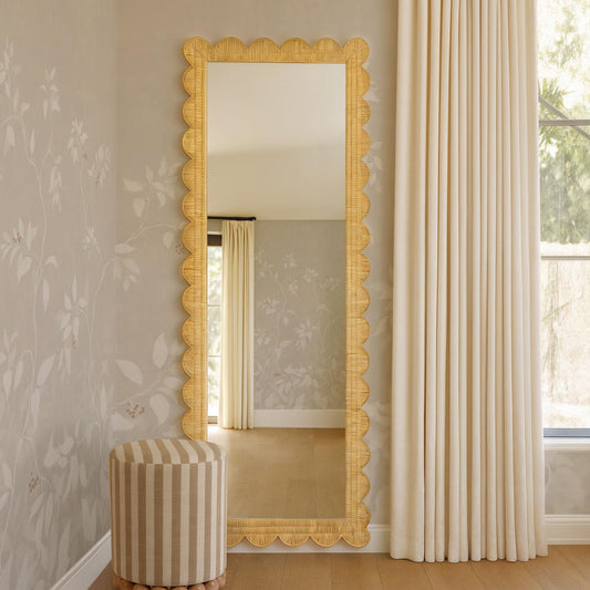 Bama 29.1"X75" Long Natural Rattan Wall Mirror - Image 2