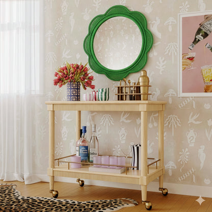 Zeva 26.6" Round Wall Mirror - Green - Image 1