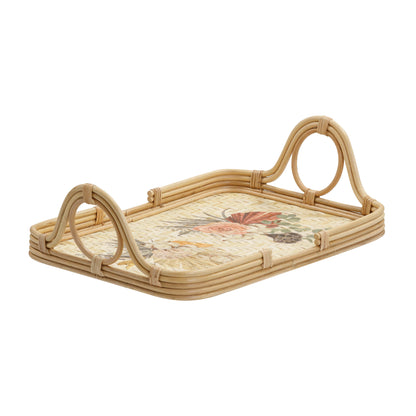 Corey Floral Bamboo Tray - Default Title - Image 1
