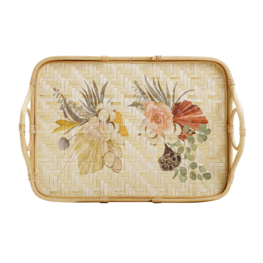 Corey Floral Bamboo Tray - Image 2