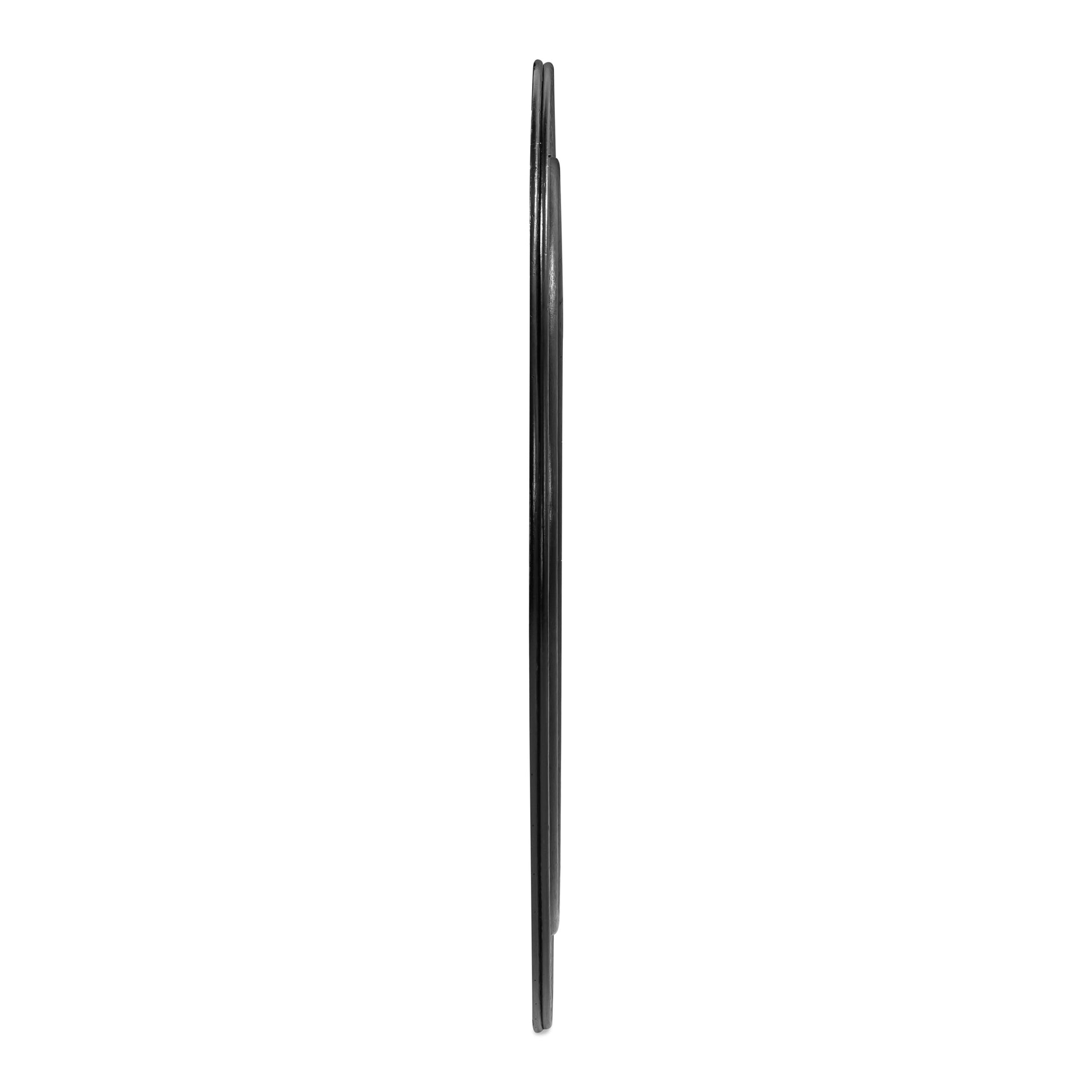 Tanya 43.5" Rattan Round Wall Mirror - Black - Image 5
