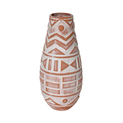 Earthenware Aztec Teardrop Flower Vase in Terracotta - Default Title - Image 2