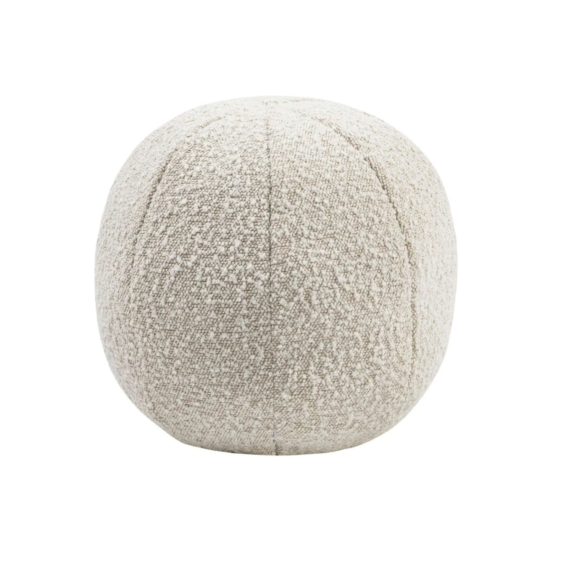 Boba Boucle Ball Throw Pillow (9"-14") - Beige / Large - Image 1