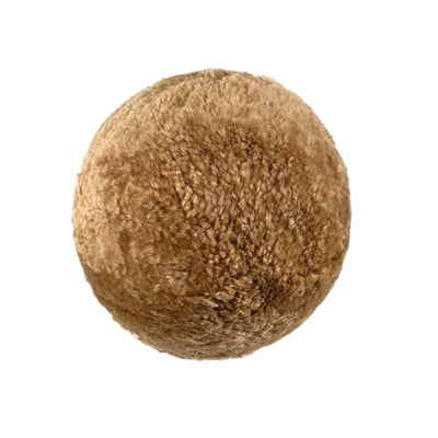 New Zealand Brown Genuine Sheepskin Ball Throw Pillow (8"-12") - Image 1
