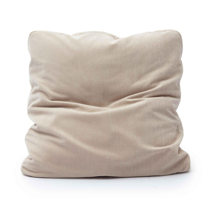 Tipsy Upcycled Chenille Square Floppy Throw Pillow (20"-24") - Taupe / 20" x 20" - Image 1