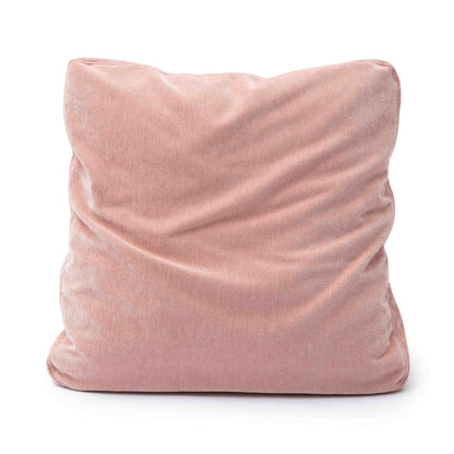 Tipsy Upcycled Chenille Square Floppy Throw Pillow (20"-24") - Rose / 24" x 24" - Image 1