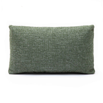 Malolo 20"X12" Green Basketweave Rectangular Vegan-Down Throw Pillow Cover - With Insert - Image 1
