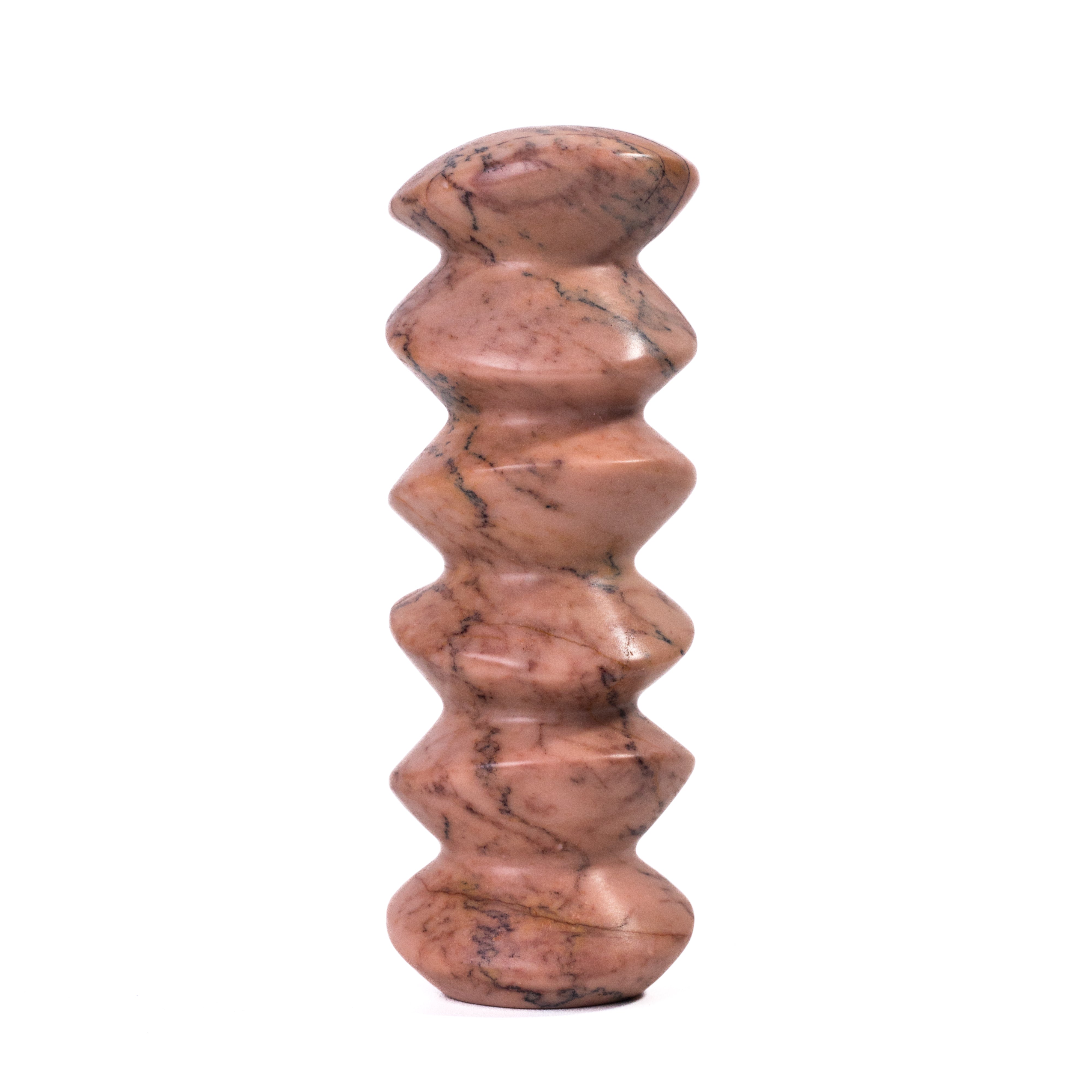 Marble Sunset Pink Cairn Tall Decorative Object | TOV Furniture