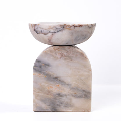 Marble White Brown Balanced Candle Holder - Default Title - Image 2