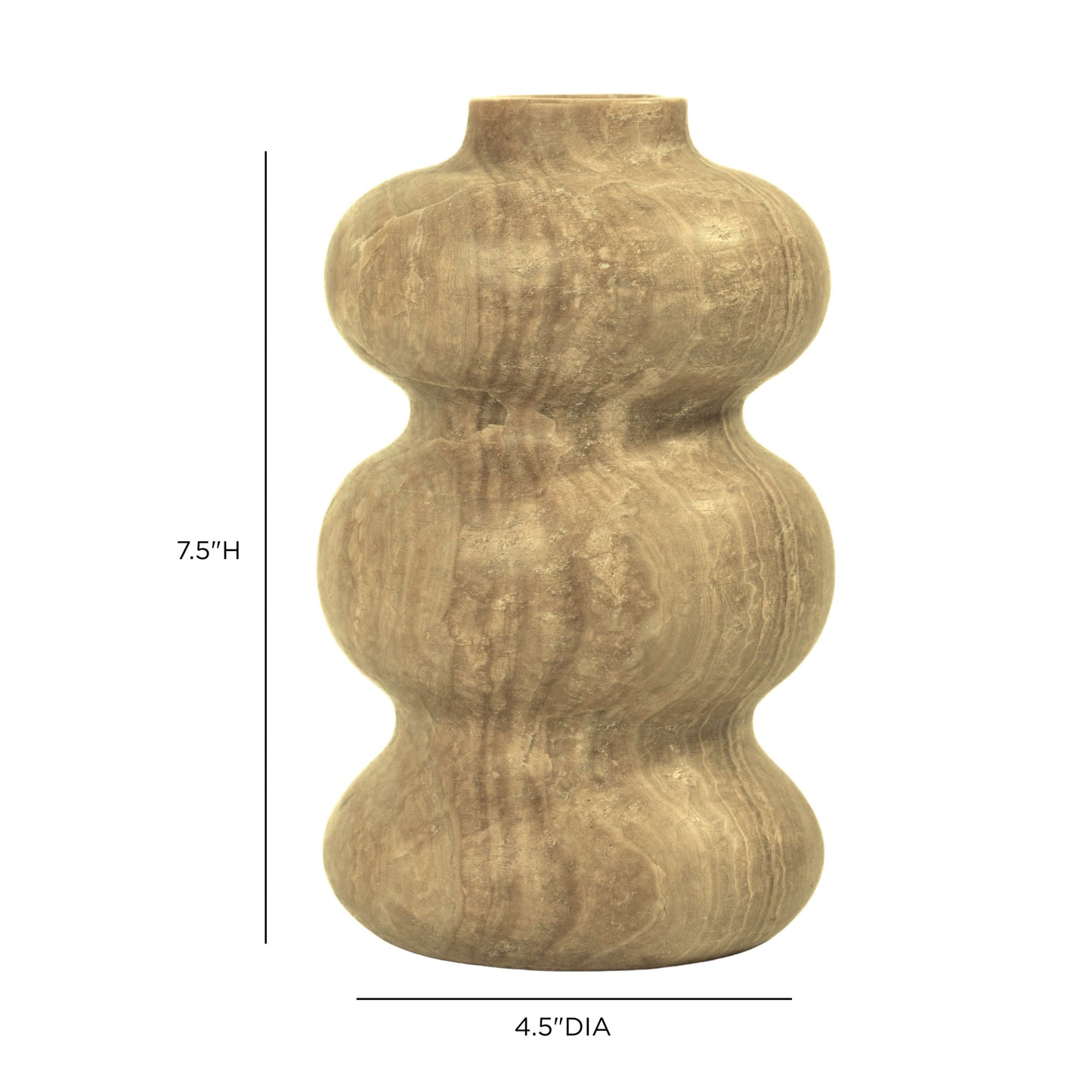 Marble Dark Onyx Swell Decorative Vase - Image 6