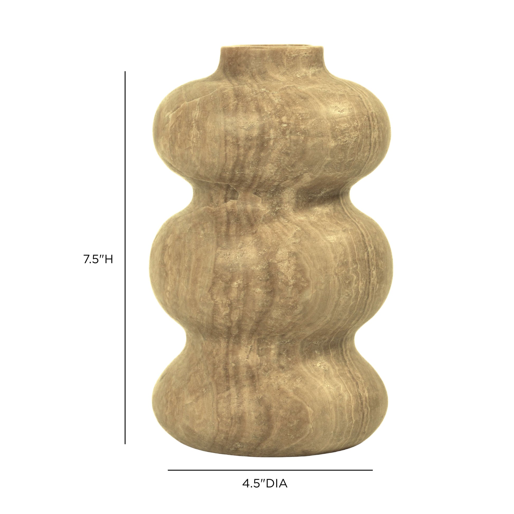 Marble Dark Onyx Swell Decorative Vase - Image 6