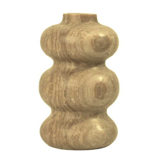 Marble Dark Onyx Swell Decorative Vase - Image 1