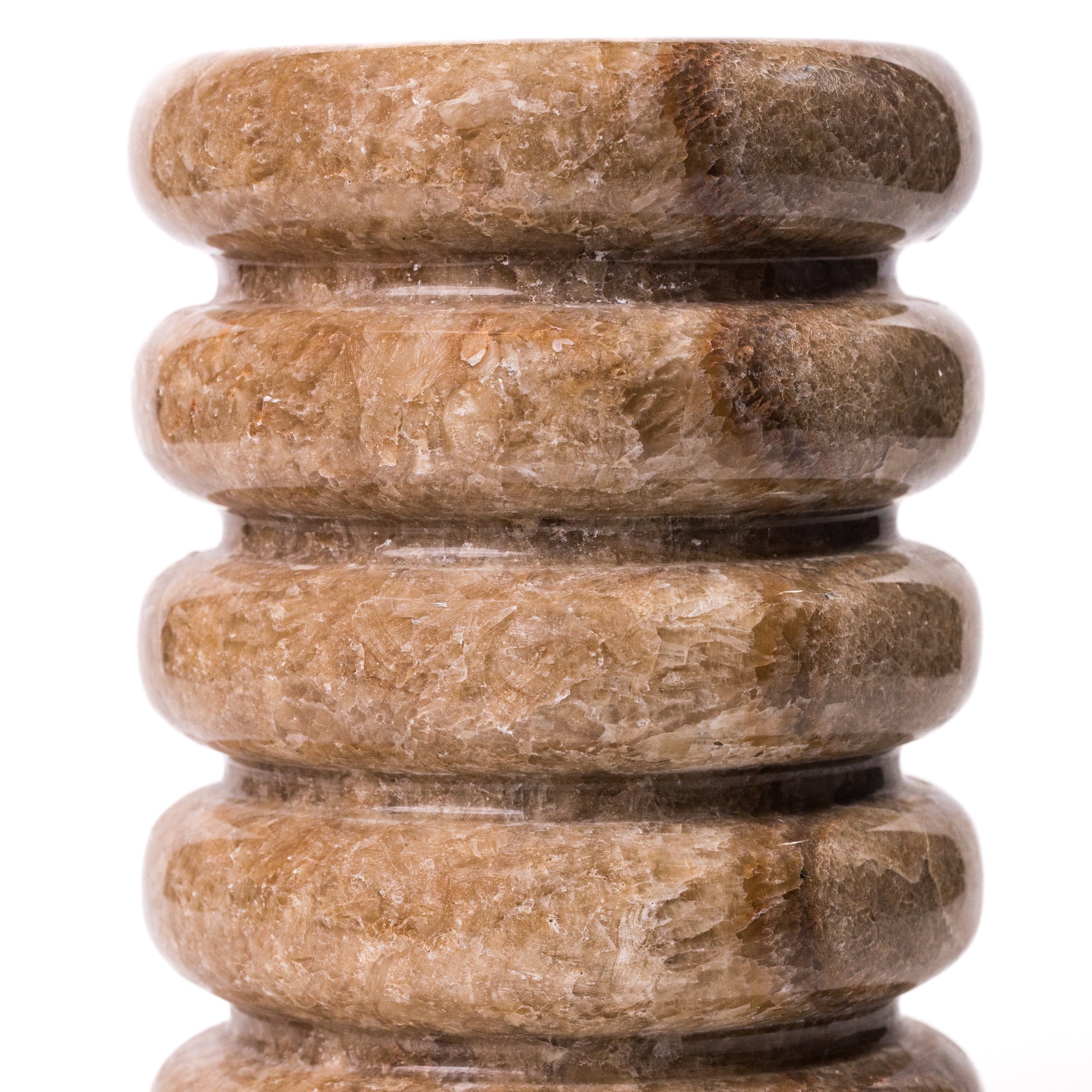 Marble Layered Decorative Vase - Brown - Image 5