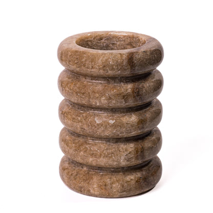 Marble Layered Decorative Vase - Brown - Image 1