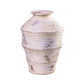 Visha Scalloped Distressed Cream Terracotta Decorative Vase - Image 1