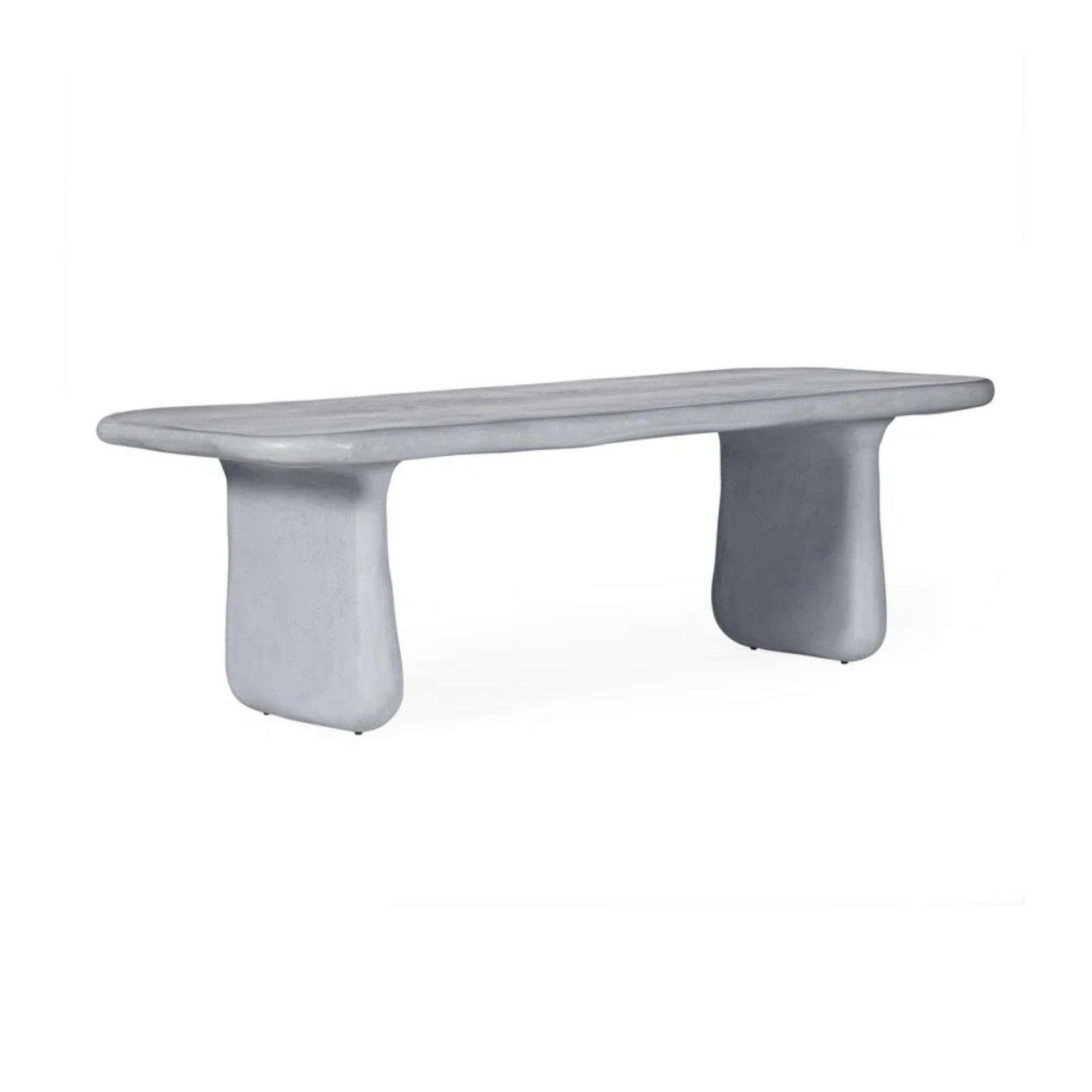 Athen 95" Grey Faux Stone Indoor/Outdoor Rectangular Dining Table - Image 1