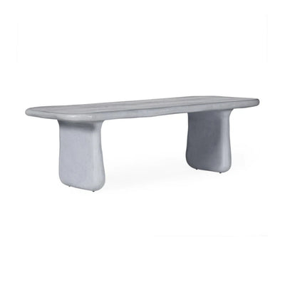 Athen 95" Grey Faux Stone Indoor/Outdoor Rectangular Dining Table - Image 1