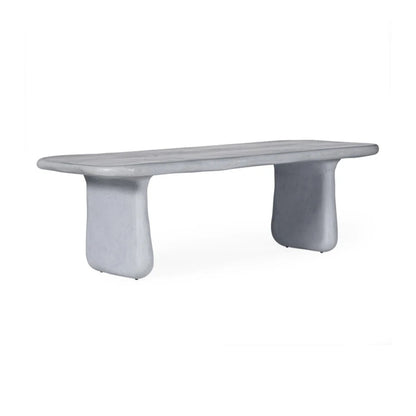 Athen 95" Grey Lightweight Faux Stone Indoor/Outdoor Rectangular Dining Table - Default Title - Image 2