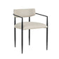 Forte Cream Linen Forged Iron Dining Chair - Image 1