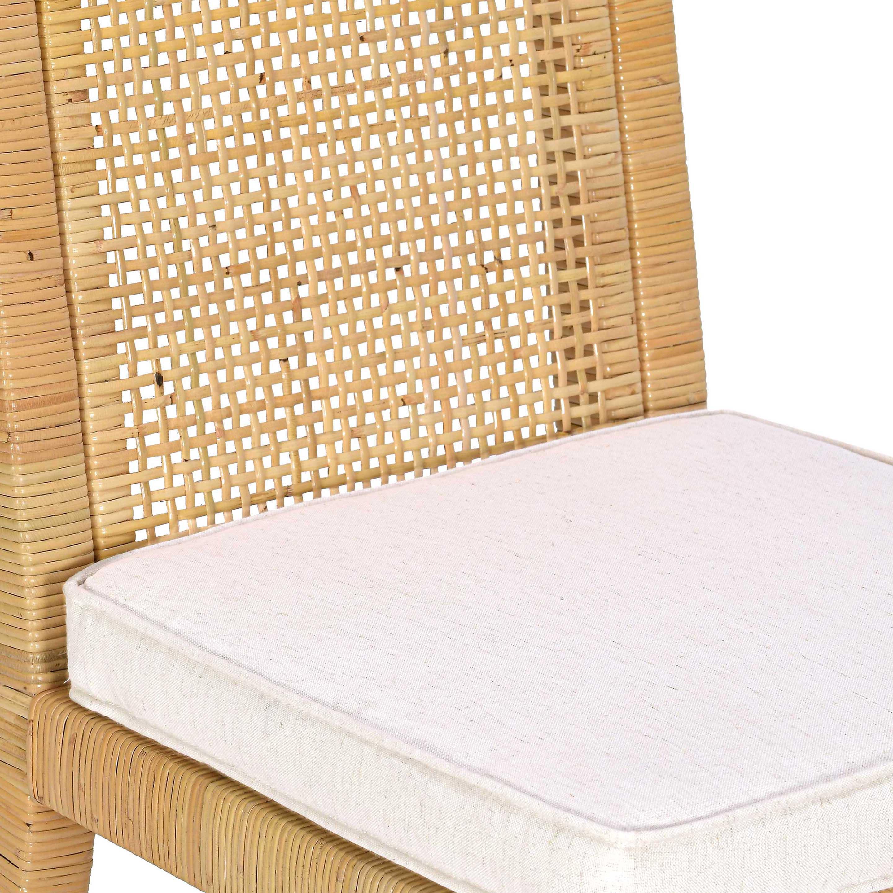 Amara Cream Contract-Grade Linen Arched Dining Chair - Thumbnail 4