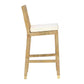 Amara Rattan & Cream Contract-Grade Linen Stool - Bar Height - Image 4