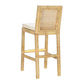 Amara Rattan & Cream Contract-Grade Linen Stool - Bar Height - Image 6