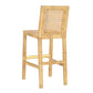 Amara Rattan & Cream Contract-Grade Linen Stool - Bar Height - Image 10