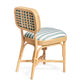 Dorine Striped Performance Linen & Rattan Dining Chair - Mint Green - Image 4