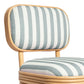 Dorine Striped Performance Linen & Rattan Dining Chair - Mint Green - Image 5