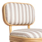Dorine Striped Performance Linen & Rattan Dining Chair - Khaki - Image 5