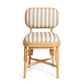 Dorine Striped Performance Linen & Rattan Dining Chair - Khaki - Image 2