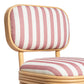 Dorine Striped Performance Linen & Rattan Dining Chair - Cherry - Image 5