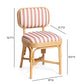 Dorine Striped Performance Linen & Rattan Dining Chair - Cherry - Image 7