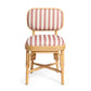 Dorine Striped Performance Linen & Rattan Dining Chair - Cherry - Image 2