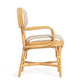 Dorine Striped Performance Linen & Rattan Dining Armchair - Khaki - Image 4
