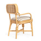 Dorine Striped Performance Linen & Rattan Dining Armchair - Khaki - Image 5