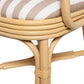 Dorine Striped Performance Linen & Rattan Dining Armchair - Khaki - Image 6