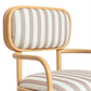 Dorine Striped Performance Linen & Rattan Dining Armchair - Khaki - Image 7