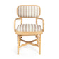 Dorine Striped Performance Linen & Rattan Dining Armchair - Khaki - Image 3