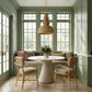 Dorine Striped Performance Linen & Rattan Dining Armchair - Khaki - Image 2