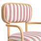 Dorine Striped Performance Linen & Rattan Dining Armchair - Cherry - Image 6