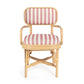Dorine Striped Performance Linen & Rattan Dining Armchair - Cherry - Image 3