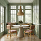 Dorine Striped Performance Linen & Rattan Dining Armchair - Cherry - Image 2